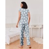 image:imageEkouaer 2 Packs Pajamas for Women Set Cap Sleeve Top and Pants Soft Sleepwear Comfy Pjs Set with Pockets LoungewearGrey CatsPink Stripe