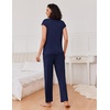 image:imageEkouaer 2 Packs Pajamas for Women Set Cap Sleeve Top and Pants Soft Sleepwear Comfy Pjs Set with Pockets LoungewearNavy BlueDeep Grey