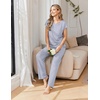 image:imageEkouaer 2 Packs Pajamas for Women Set Cap Sleeve Top and Pants Soft Sleepwear Comfy Pjs Set with Pockets LoungewearPink DotsGrey Stripe