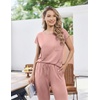 image:imageEkouaer 2 Packs Pajamas for Women Set Cap Sleeve Top and Pants Soft Sleepwear Comfy Pjs Set with Pockets LoungewearPink DotsGrey Stripe