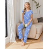 image:imageEkouaer 2 Packs Pajamas for Women Set Cap Sleeve Top and Pants Soft Sleepwear Comfy Pjs Set with Pockets LoungewearPink RoseBlue Flowers