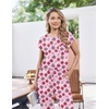 image:imageEkouaer 2 Packs Pajamas for Women Set Cap Sleeve Top and Pants Soft Sleepwear Comfy Pjs Set with Pockets LoungewearPink RoseBlue Flowers