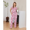 image:imageEkouaer 2 Packs Pajamas for Women Set Cap Sleeve Top and Pants Soft Sleepwear Comfy Pjs Set with Pockets LoungewearPink RoseBlue Flowers