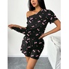 image:imageEkouaer 2 Packs Womens Pajama Set Short Sleeve Sleepwear Soft Top and Shorts Pjs Casual Outfits Lounge Set with PocketsLight PinkBlack Cherry