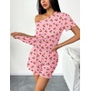 image:imageEkouaer 2 Packs Womens Pajama Set Short Sleeve Sleepwear Soft Top and Shorts Pjs Casual Outfits Lounge Set with PocketsPink CherryBlue Heart