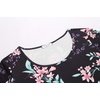 image:imageEkouaer 3 PCS Capri Pajamas for Women Set Short Sleeve Pajama Sets Floral Pj Sets Soft Sleepwear with PocketsBlack Flowers