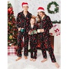 image:imageEkouaer Christmas Family Matching Pajamas Long Sleeve Button Down Pj Set Festival Party SleepwearChristmas Black