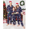 image:imageEkouaer Christmas Family Matching Pajamas Long Sleeve Button Down Pj Set Festival Party SleepwearChristmas Navy
