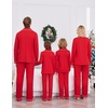 image:imageEkouaer Christmas Family Matching Pajamas Long Sleeve Button Down Pj Set Festival Party SleepwearChristmas Red
