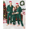 image:imageEkouaer Christmas Family Matching Pajamas Long Sleeve Button Down Pj Set Festival Party SleepwearDark GreenCute Pattern