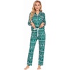 image:imageEkouaer Christmas Family Matching Pajamas Long Sleeve Button Down Pj Set Festival Party SleepwearDark GreenSnowflake