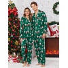 image:imageEkouaer Christmas Family Matching Pajamas Long Sleeve Button Down Pj Set Festival Party SleepwearGreen Snowman