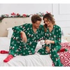 image:imageEkouaer Christmas Family Matching Pajamas Long Sleeve Button Down Pj Set Festival Party SleepwearGreen Snowman