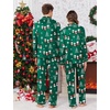 image:imageEkouaer Christmas Family Matching Pajamas Long Sleeve Button Down Pj Set Festival Party SleepwearGreen Snowman