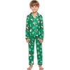 image:imageEkouaer Christmas Family Matching Pajamas Long Sleeve Button Down Pj Set Festival Party SleepwearGreenSanta Claus