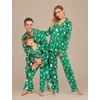 image:imageEkouaer Christmas Family Matching Pajamas Long Sleeve Button Down Pj Set Festival Party SleepwearGreenSanta Claus