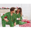 image:imageEkouaer Christmas Family Matching Pajamas Long Sleeve Button Down Pj Set Festival Party SleepwearGreenSuagr
