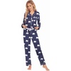 image:imageEkouaer Christmas Family Matching Pajamas Long Sleeve Button Down Pj Set Festival Party SleepwearNavy BlueBear