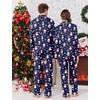 image:imageEkouaer Christmas Family Matching Pajamas Long Sleeve Button Down Pj Set Festival Party SleepwearNavy Snowman