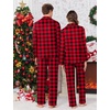 image:imageEkouaer Christmas Family Matching Pajamas Long Sleeve Button Down Pj Set Festival Party SleepwearRed Black Plaid