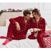 image:imageEkouaer Christmas Family Matching Pajamas Long Sleeve Button Down Pj Set Festival Party SleepwearRed Black Plaid