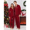 image:imageEkouaer Christmas Family Matching Pajamas Long Sleeve Button Down Pj Set Festival Party SleepwearRed Black Plaid
