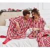 image:imageEkouaer Christmas Family Matching Pajamas Long Sleeve Button Down Pj Set Festival Party SleepwearRed Striped Santa Claus