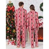 image:imageEkouaer Christmas Family Matching Pajamas Long Sleeve Button Down Pj Set Festival Party SleepwearRed Striped Santa Claus