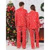image:imageEkouaer Christmas Family Matching Pajamas Long Sleeve Button Down Pj Set Festival Party SleepwearRedTreeSock