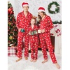 image:imageEkouaer Christmas Family Matching Pajamas Long Sleeve Button Down Pj Set Festival Party SleepwearRedXmas Tree