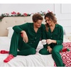 image:imageEkouaer Christmas Family Matching Pajamas Long Sleeve Button Down Pj Set Festival Party SleepwearSoliddeep Green