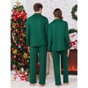 image:imageEkouaer Christmas Family Matching Pajamas Long Sleeve Button Down Pj Set Festival Party SleepwearSoliddeep Green