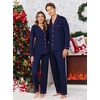 image:imageEkouaer Christmas Family Matching Pajamas Long Sleeve Button Down Pj Set Festival Party SleepwearSolidnavu Blue