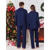 image:imageEkouaer Christmas Family Matching Pajamas Long Sleeve Button Down Pj Set Festival Party SleepwearSolidnavu Blue