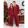 image:imageEkouaer Christmas Family Matching Pajamas Long Sleeve Button Down Pj Set Festival Party SleepwearSolidwine Red