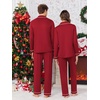 image:imageEkouaer Christmas Family Matching Pajamas Long Sleeve Button Down Pj Set Festival Party SleepwearSolidwine Red