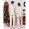 image:imageEkouaer Christmas Family Matching Pajamas Long Sleeve Button Down Pj Set Festival Party SleepwearWhiteChristmas Elements