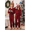 image:imageEkouaer Christmas Matching Family Onesie Pajamas Hoodie One Piece Pajamas Zipper Thermal Sleepwear with PocketsFamily Christmas Buffalo Plaid Print