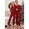 image:imageEkouaer Christmas Matching Family Onesie Pajamas Hoodie One Piece Pajamas Zipper Thermal Sleepwear with PocketsFamily Christmas Buffalo Plaid Print