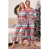 image:imageEkouaer Christmas Matching Family Onesie Pajamas Hoodie One Piece Pajamas Zipper Thermal Sleepwear with PocketsFamily Christmas Deer Print