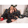 image:imageEkouaer Christmas Matching Family Onesie Pajamas Hoodie One Piece Pajamas Zipper Thermal Sleepwear with PocketsFamily Christmas Lights Print