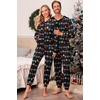 image:imageEkouaer Christmas Matching Family Onesie Pajamas Hoodie One Piece Pajamas Zipper Thermal Sleepwear with PocketsFamily Christmas Lights Print