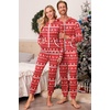 image:imageEkouaer Christmas Matching Family Onesie Pajamas Hoodie One Piece Pajamas Zipper Thermal Sleepwear with PocketsFamily Red Reindeer Print