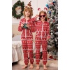 image:imageEkouaer Christmas Matching Family Onesie Pajamas Hoodie One Piece Pajamas Zipper Thermal Sleepwear with PocketsFamily Red Reindeer Print
