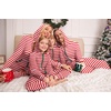 image:imageEkouaer Christmas Matching Family Onesie Pajamas Hoodie One Piece Pajamas Zipper Thermal Sleepwear with PocketsFamily Red Striped Print