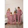 image:imageEkouaer Christmas Onesie Matching Family Elk Antler Hooded Zipper One Piece Long Sleeve Pajamas with Pockets SXXLElk Red