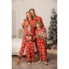 image:imageEkouaer Christmas Onesie Matching Family Elk Antler Hooded Zipper One Piece Long Sleeve Pajamas with Pockets SXXLReindeer Red