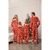 image:imageEkouaer Christmas Onesie Matching Family Elk Antler Hooded Zipper One Piece Long Sleeve Pajamas with Pockets SXXLReindeer Red
