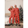 image:imageEkouaer Christmas Onesie Matching Family Elk Antler Hooded Zipper One Piece Long Sleeve Pajamas with Pockets SXXLReindeer Red