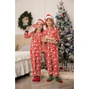 image:imageEkouaer Christmas Onesie Matching Family Elk Antler Hooded Zipper One Piece Long Sleeve Pajamas with Pockets SXXLSnowman Red